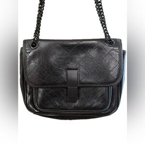 Black Faux Leather Shoulder Bag Aldo